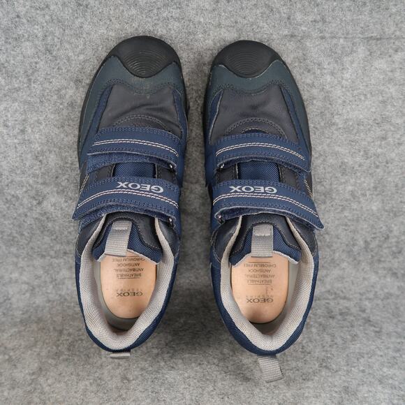 Geox Shoes Big Kids 6 Buller Sneakers Leather Double Strap Casual Athletic Blue - Picture 6 of 14